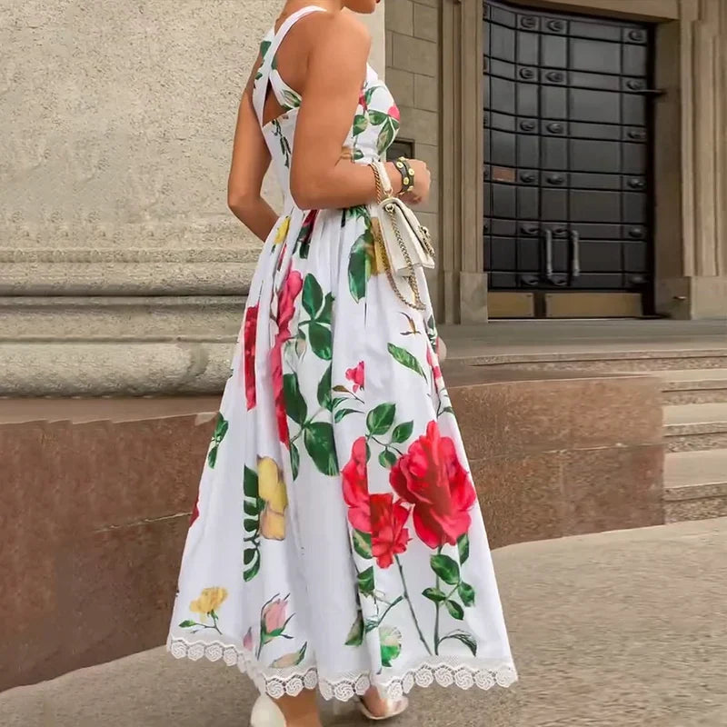 Sana ™ vestido floral retro